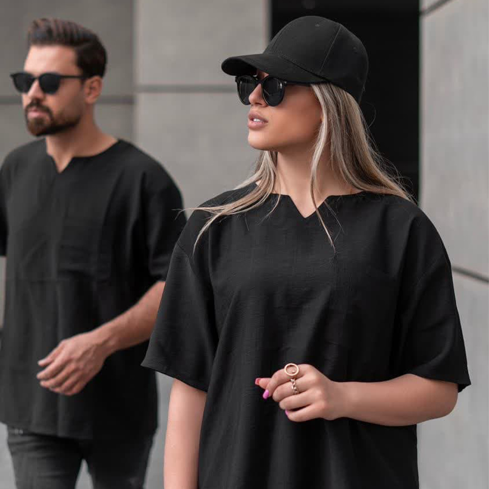 ست تیشرت دونفره آلفا مشکی